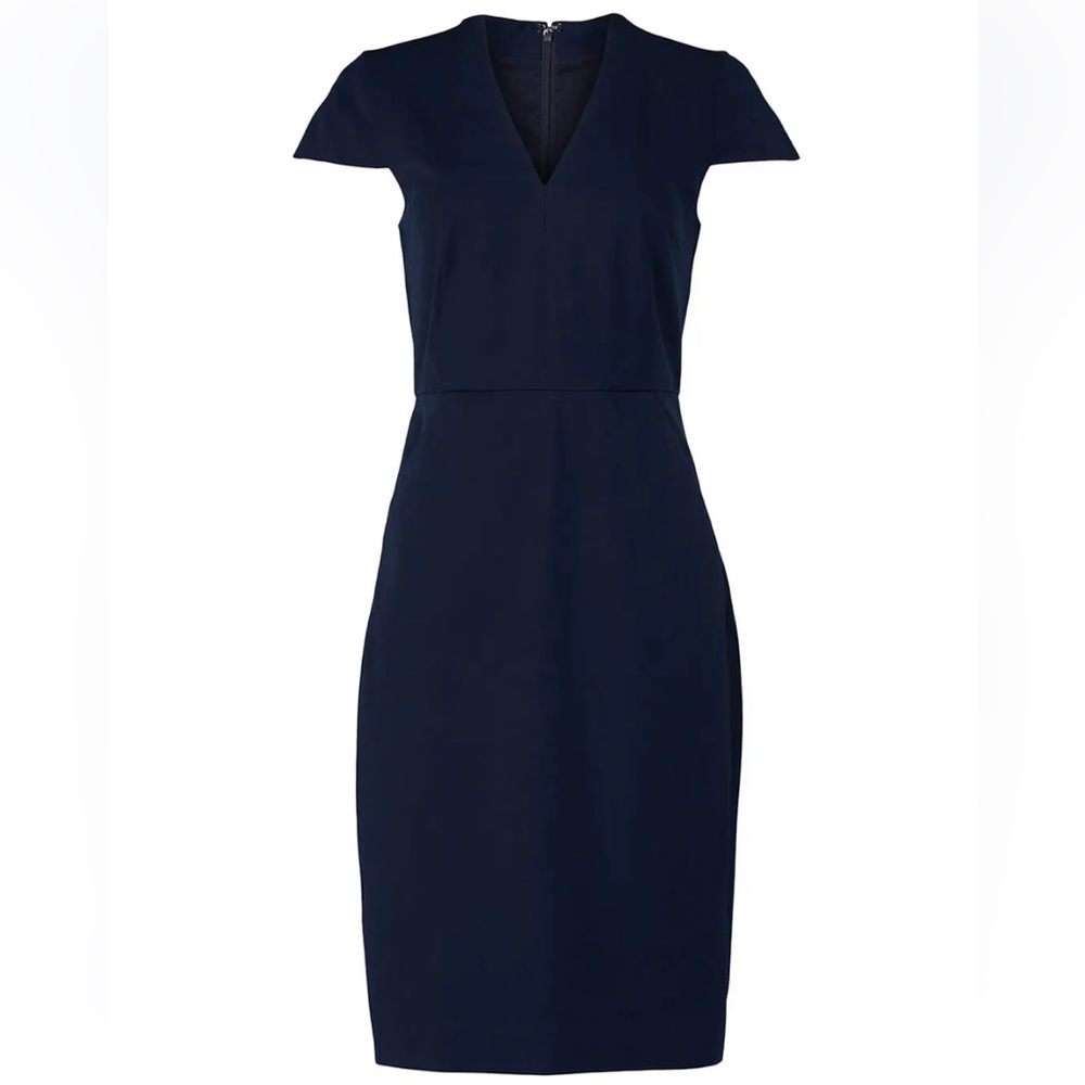 JCrew “Charlotte” dress in Navy size 6 - cap-sleeve v-neck suiting dress